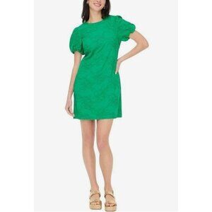 J. Crew Factory Eyelet Puff-Sleeve Mini Dress Women's Plus Size 18 in Green NWT!